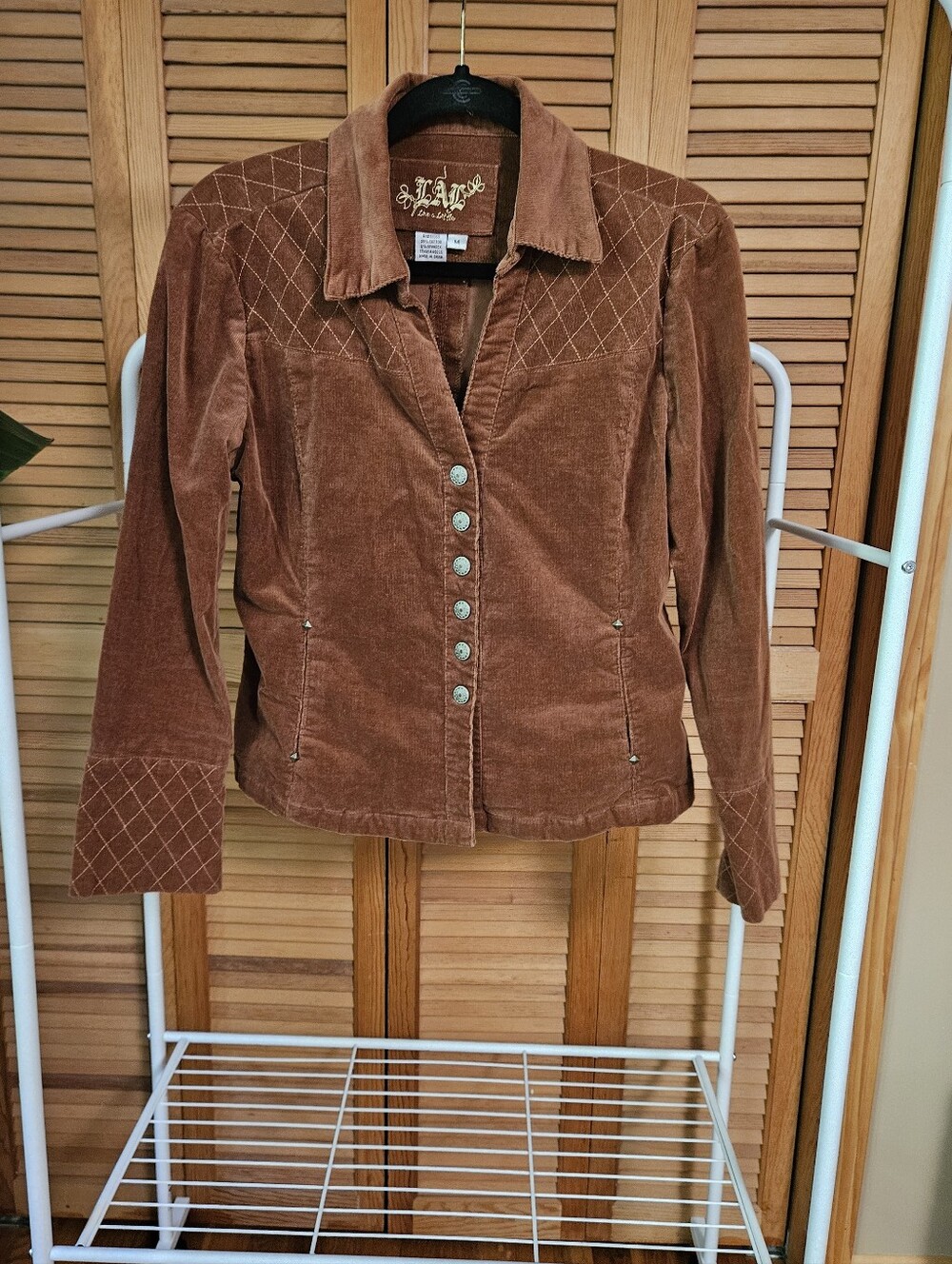Vintage Y2K 90s Brown Corduroy Button Up Jacket